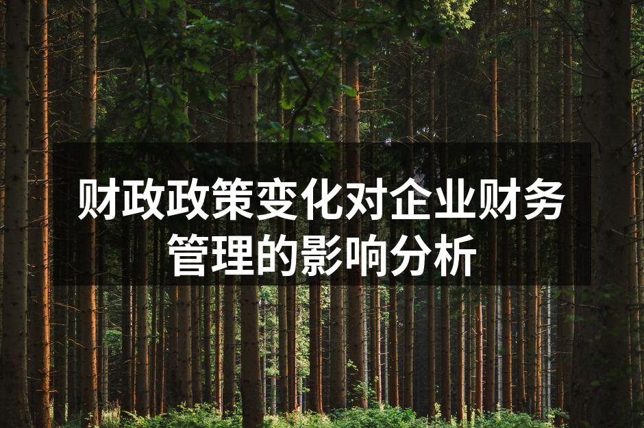 财政政策变化对企业财务管理的影响分析